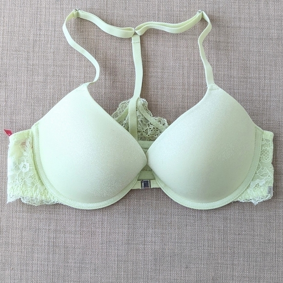 Scandale Paris quality bra in pastel green yellow sparkling Lurex 34C c067 - Picture 2 of 6